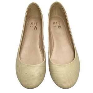 Mix No. 6 Danzey Faux Croc Embossed Round Toe Ballet Flats Size 6